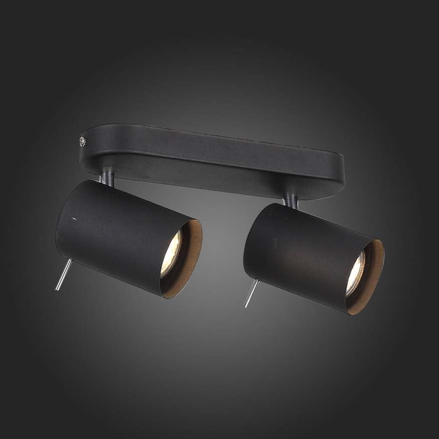 SL597.401.02 Спот ST-Luce Черный, Хром/Черный GU10 LED 2*3W Потолочные светильники ST LUCE