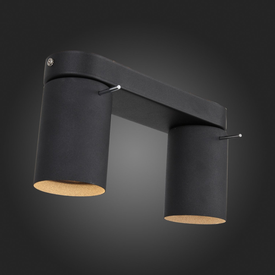 SL597.401.02 Спот ST-Luce Черный, Хром/Черный GU10 LED 2*3W Потолочные светильники ST LUCE