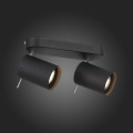 SL597.401.02 Спот ST-Luce Черный, Хром/Черный GU10 LED 2*3W Потолочные светильники ST LUCE