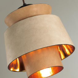 Подвес ODEON LIGHT 4992/1 KRESSA модерн светло-коричневый/золотой/металл/экокожа 60W