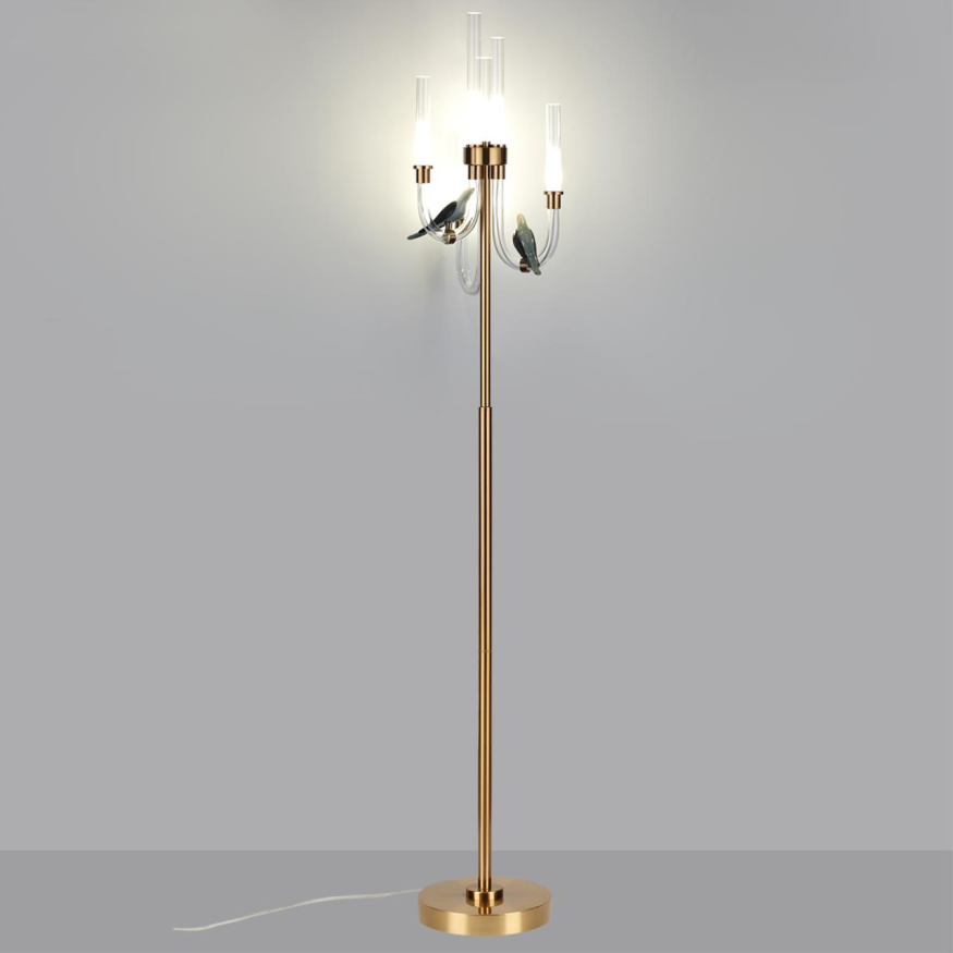 Торшер ODEON LIGHT EXCLUSIVE 5431/12FL LARK неоклассика золотой (под латунь) 12Вт