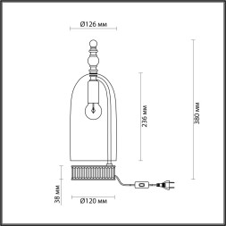 Настольная лампа ODEON LIGHT EXCLUSIVE 4892/1T BELL E14 1*40W бронзовый/коньячный/стекло классический