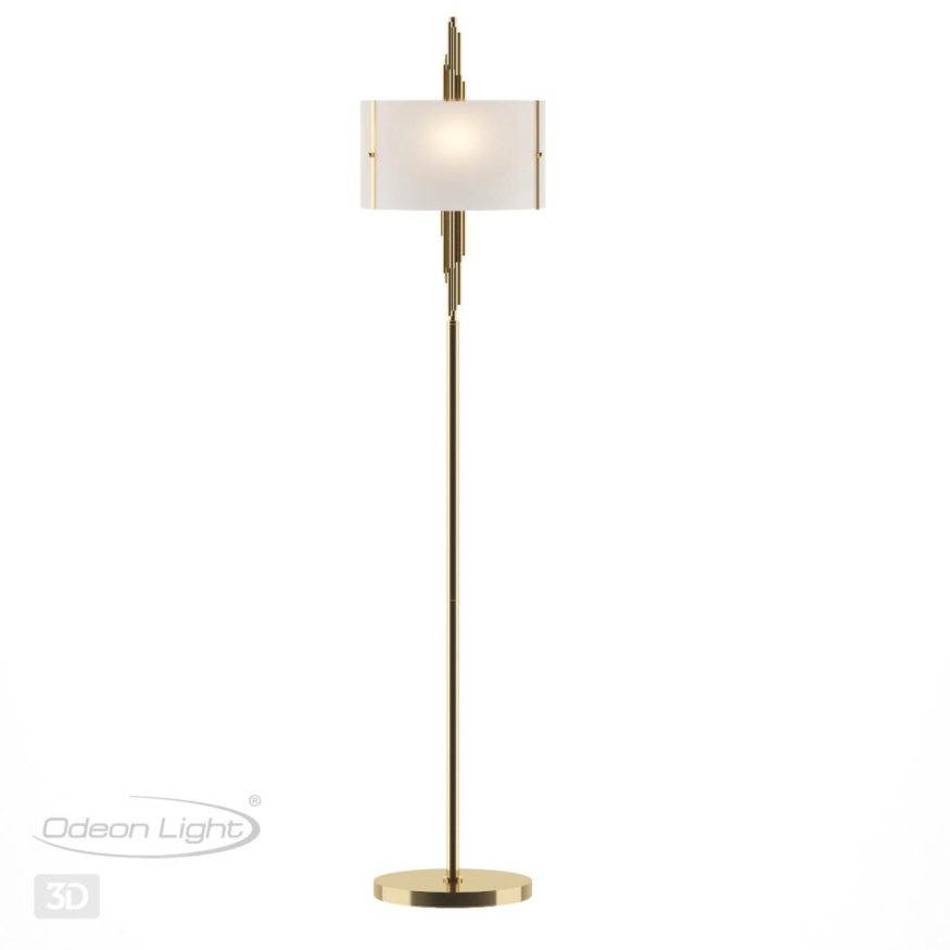 Торшер ODEON LIGHT EXCLUSIVE 5415/3F Margaret ар деко античная бронза/белый матовый 40W