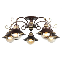 Потолочная люстра Fontelo OML-50407-05 Omnilux E27 Кантри, Лофт, Индустриальный, Американский винтаж