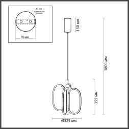 Подвесной светильник ODEON LIGHT EXCLUSIVE 6665/38L PIUMA LED 38W черный Современный