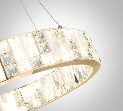 Люстра ODEON LIGHT 5072/80L CROSSA LED 80W золото/прозрачный/белый модерн
