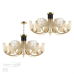 Люстра ODEON LIGHT EXCLUSIVE 4870/7 VENTAGLIO в классическом стиле золотой/чёрный 7x40W