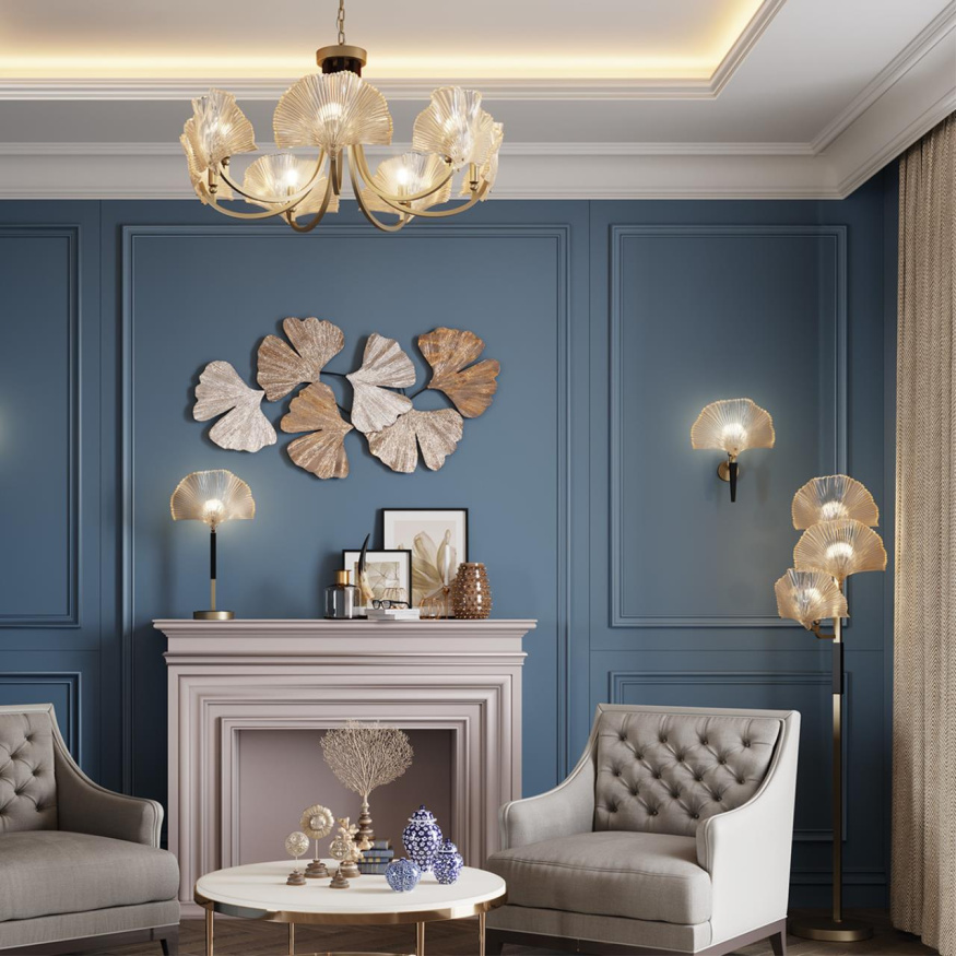 Люстра ODEON LIGHT EXCLUSIVE 4870/7 VENTAGLIO в классическом стиле золотой/чёрный 7x40W