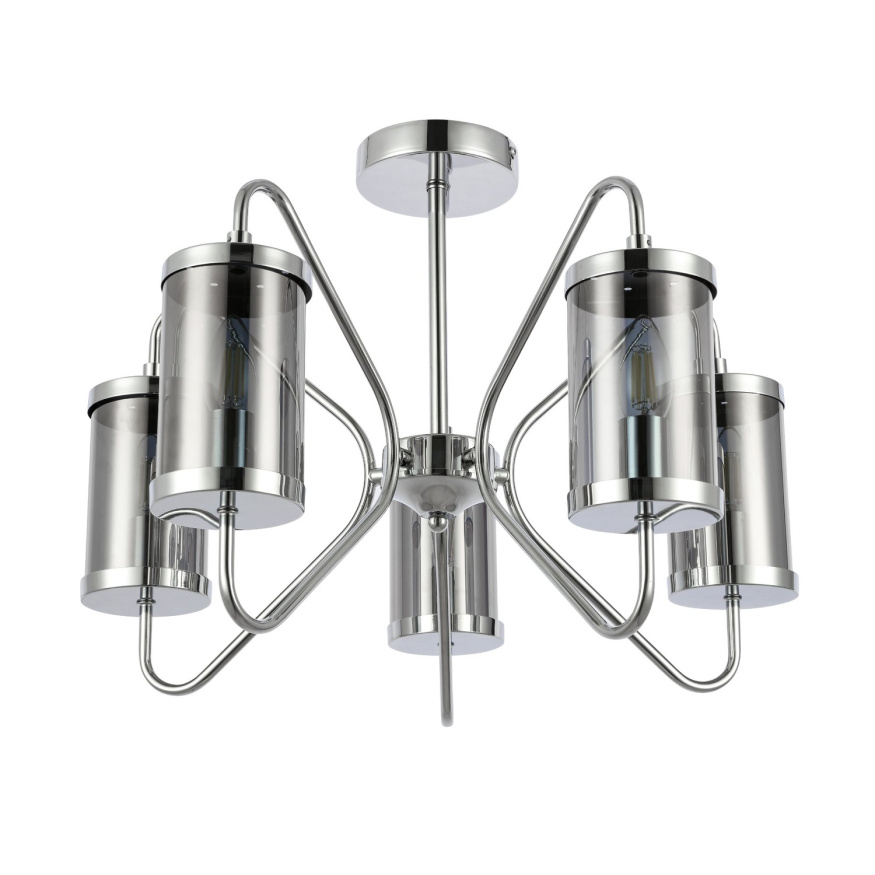 SLE102302-05 Светильник потолочный Хром/Дымчатый E14 5*40W VALIERI EVOLUCE