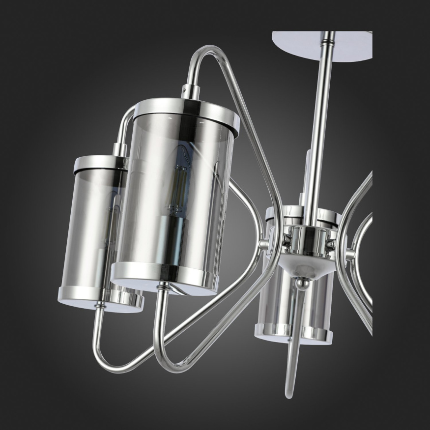 SLE102302-05 Светильник потолочный Хром/Дымчатый E14 5*40W VALIERI EVOLUCE