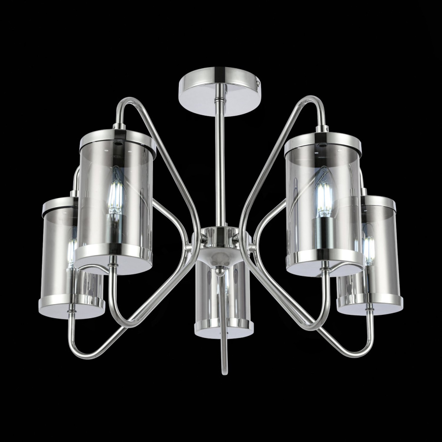 SLE102302-05 Светильник потолочный Хром/Дымчатый E14 5*40W VALIERI EVOLUCE