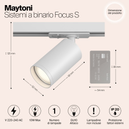 Трековый светильник Technical TR020-1-GU10-W