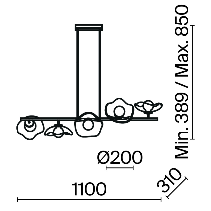 Подвесной светильник Maytoni MOD207PL-05BS