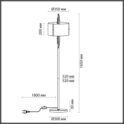 Торшер ODEON LIGHT EXCLUSIVE Margaret 5415/3F