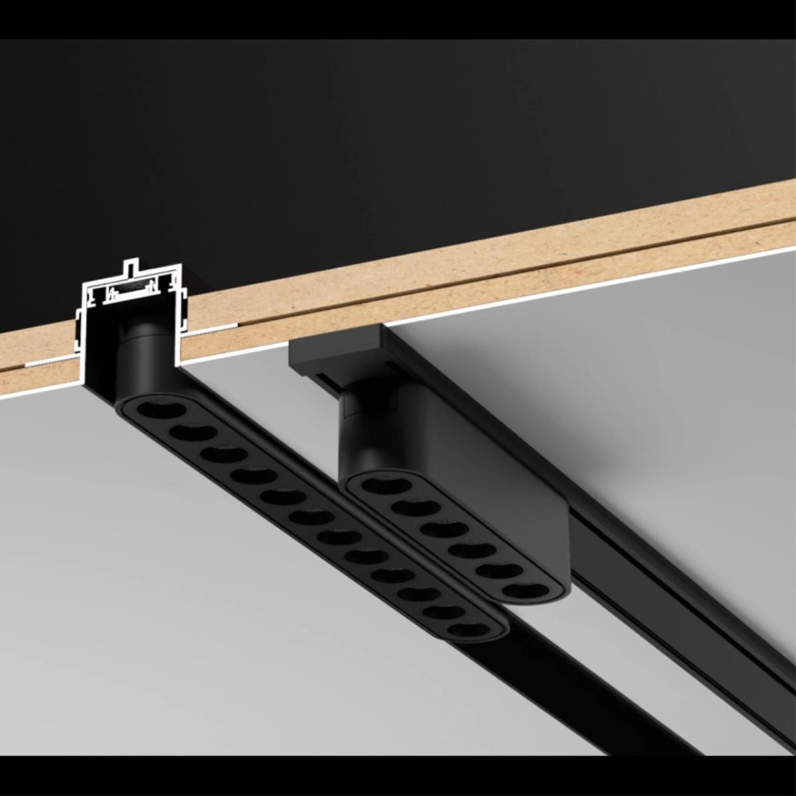 Низковольтный шинопровод для встраиваемого монтажа в ГКЛ, длина 1м NOVOTECH 135197 SMAL черный