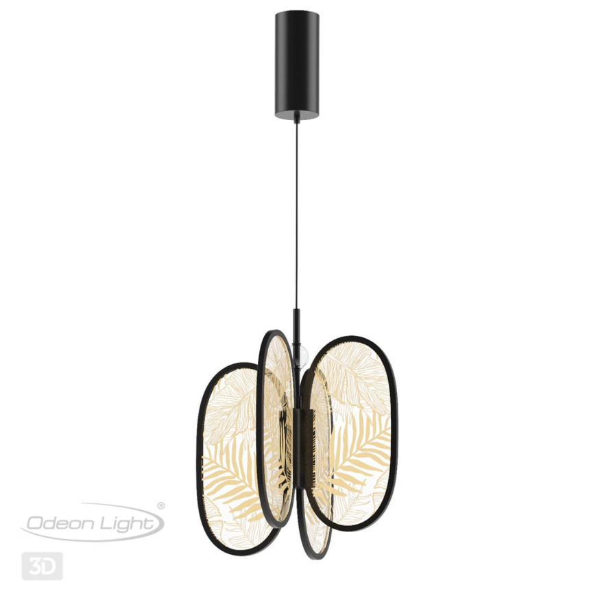 Подвесной светильник ODEON LIGHT EXCLUSIVE 6665/38L PIUMA модерн черный 38W