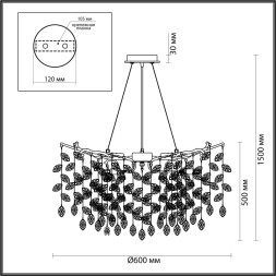 Люстра ODEON LIGHT 4969/10 DELICA G9 10*40W античн.бронза/прозрачный модерн