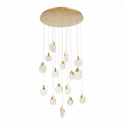 SL6104.203.16 Светильник подвесной ST-Luce Золотистый/Прозрачный,С пузырьками воздуха LED 16*3W 3000 MONTECELIO ST LUCE