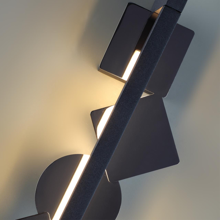 Настенный светильник ODEON LIGHT EXCLUSIVE 6690/7WL GEOS модерн черный/полтрованный черный 7Вт