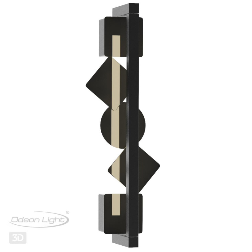 Настенный светильник ODEON LIGHT EXCLUSIVE 6690/7WL GEOS модерн черный/полтрованный черный 7Вт