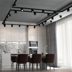 Светильник трековый однофазный трехжильный светодиодный NOVOTECH 358777 GRODA лофт, минимализм, хай-тек черный 15W