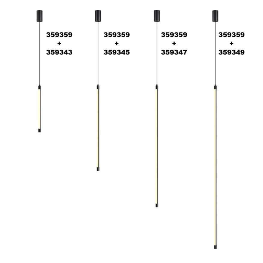 Корпус накладной с драйвером для подвесного вертикального монтажа светильников 359343-359358 NOVOTECH 359359 VITZ черный 8-24W