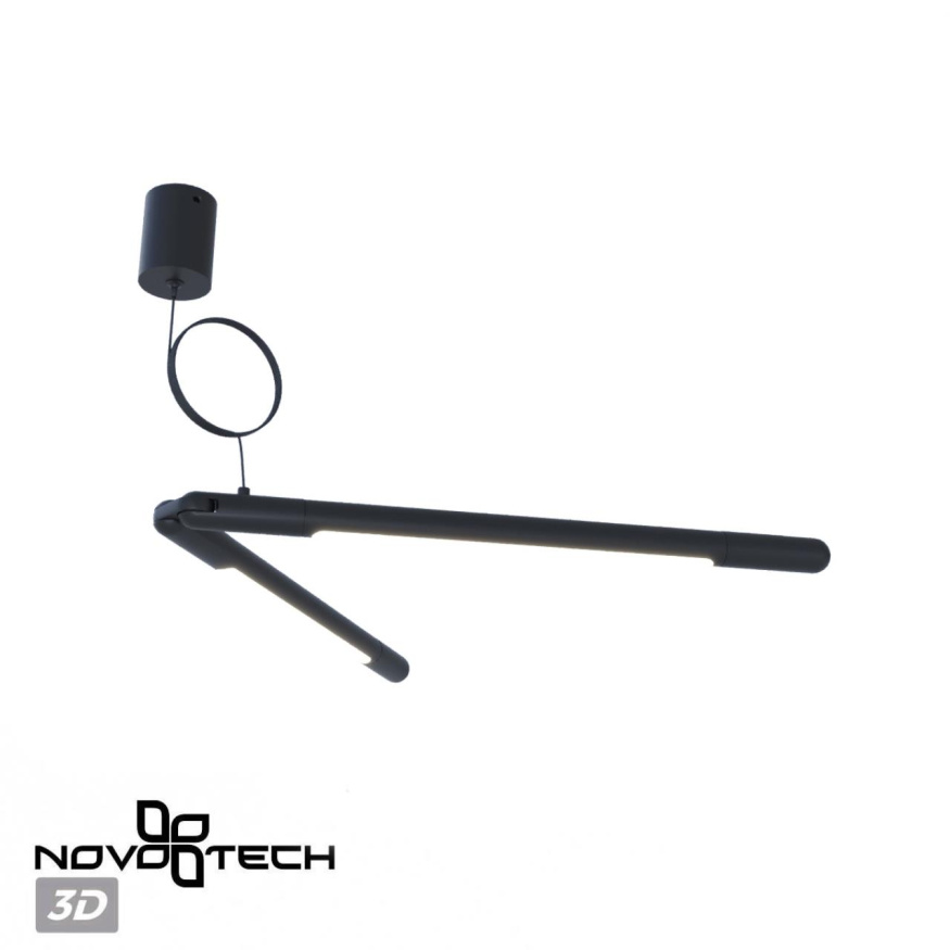 База накладная для ввода питания с гибким угловым соединителем и проводом-подвесом NOVOTECH 359387 GLAT черный