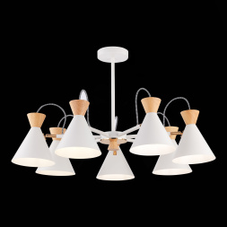 SLE125102-07 Светильник потолочный Белый, Золотистый/Белый, Светлое дерево E14 7*40W MODICA EVOLUCE