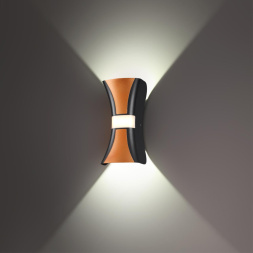 Светильник ландшафтный светодиодный настенный NOVOTECH 358936 CALLE лофт, минимализм, хай-тек черный/золото 12Вт