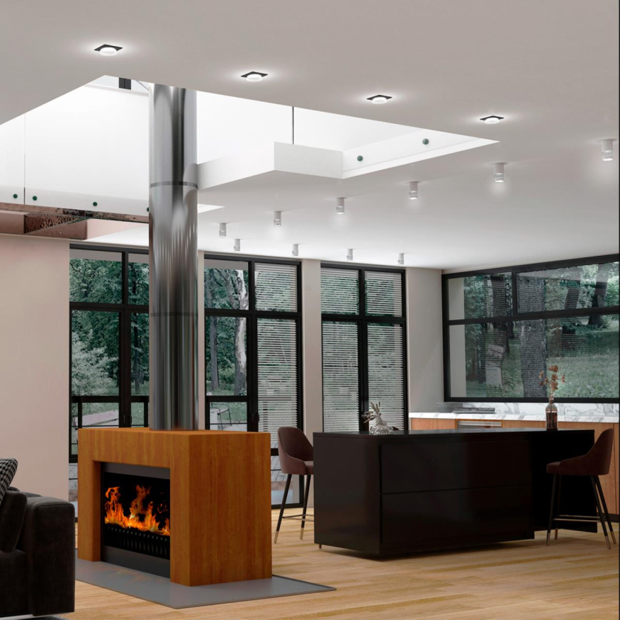 Светильник встраиваемый NOVOTECH 370723 LIRIO хай-тек черный 9Вт