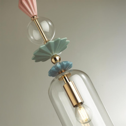 Подвес ODEON LIGHT EXCLUSIVE 4855/1 BIZET в классическом стиле золото/раноцветн./керамика/стекло 1x40W