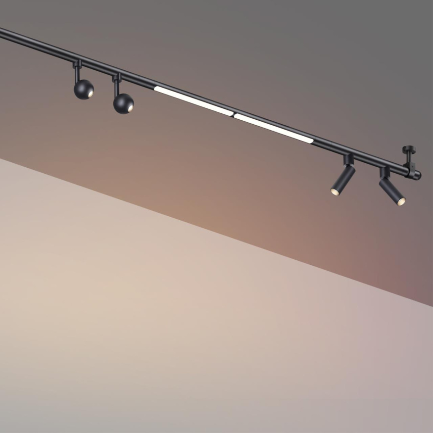 Светильник диммируемый со сменой цветовой температуры (пульт ДУ/ приложение Smart Life) NOVOTECH 359363 GLAT хай-тек черный 16Вт