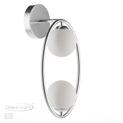 Бра ODEON LIGHT 4807/2W SLOTA модерн никель/белый 2x40W