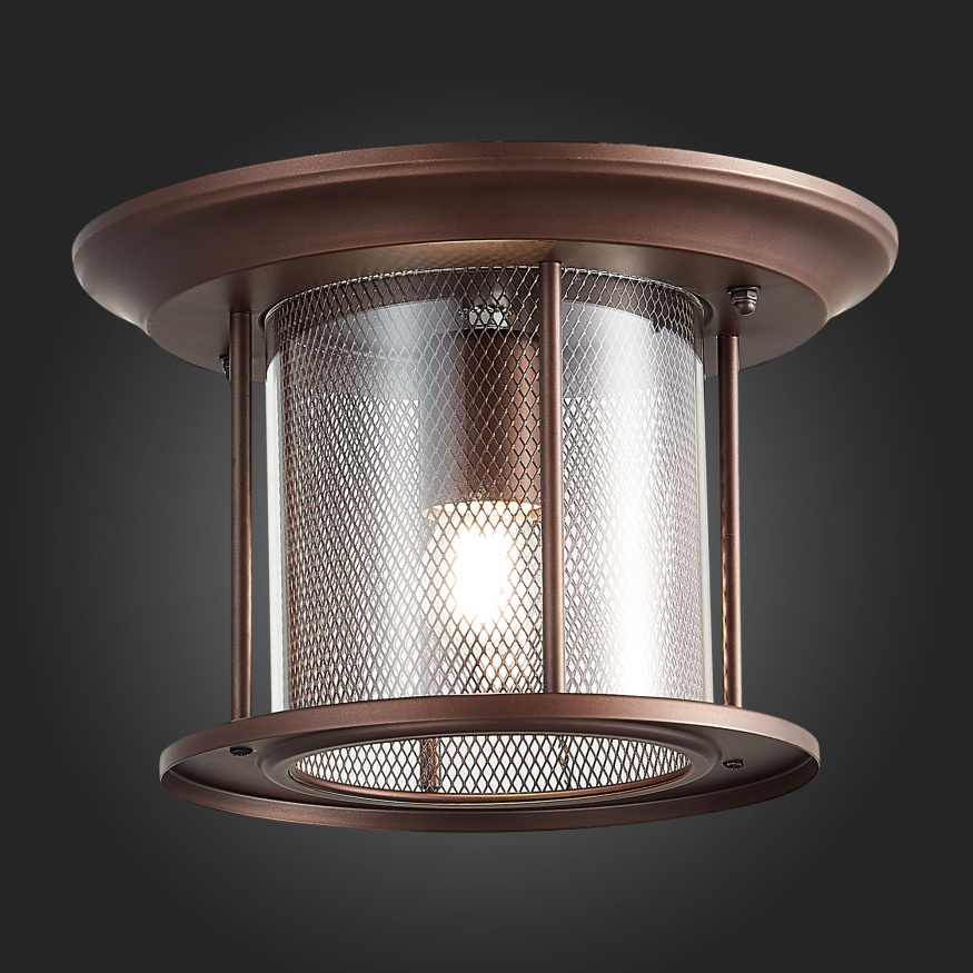 SL080.402.01 Светильник уличный потолочный ST-Luce Темный кофе/Прозрачный, Темный кофе E27 1*60W LASTERO ST LUCE