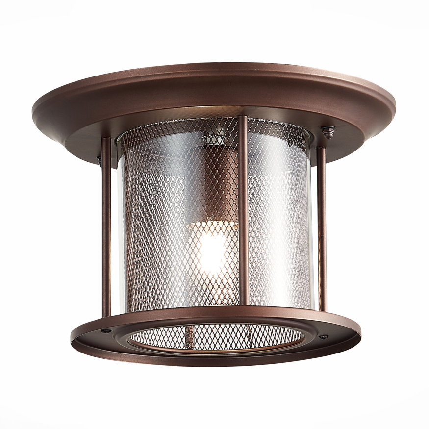 SL080.402.01 Светильник уличный потолочный ST-Luce Темный кофе/Прозрачный, Темный кофе E27 1*60W LASTERO ST LUCE