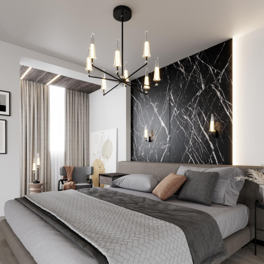 Люстра ODEON LIGHT EXCLUSIVE 5429/39L FUNGO хай-тек черный/прозрачный 39W