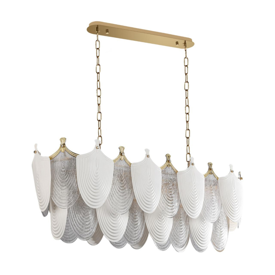 Люстра ODEON LIGHT 5051/14 PORCELA неоклассика золото/прозрачный/белый 11x40W