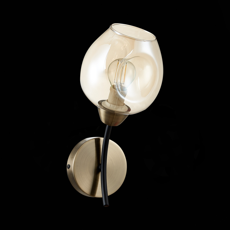 SLE205301-01 Светильник настенный Бронза, Черный/Янтарный E14 1*40W BESANO EVOLUCE