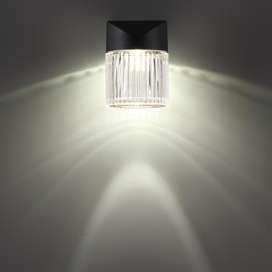 Светильник ландшафтный настенный светодиодный NOVOTECH 359291 ESTIMA хай-тек черный 7Вт