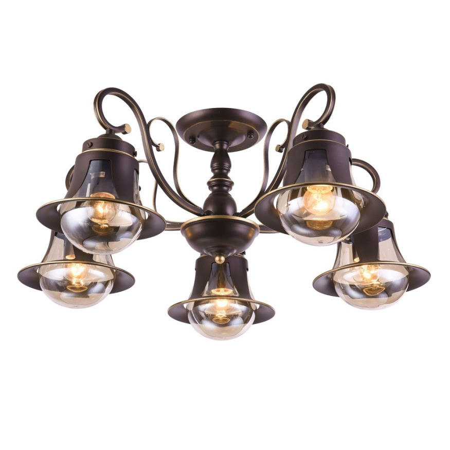 Потолочная люстра Molfetta OML-50607-05 Omnilux E27 Кантри, Лофт, Индустриальный, Американский винтаж