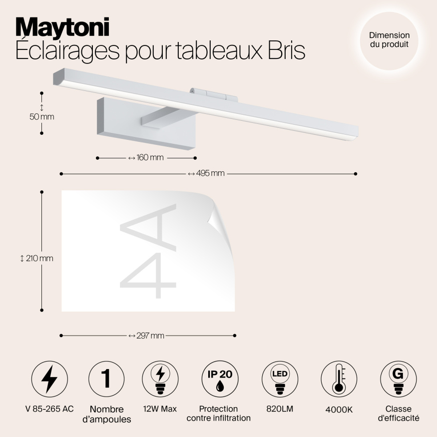 Подсветка Maytoni MIR008WL-L12W4K
