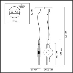 Подвесной светильник ODEON LIGHT EXCLUSIVE 5407/12L MAGNET LED 12W черный/золотой хай-тек