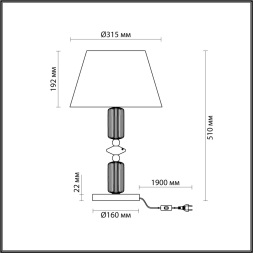 Настольная лампа ODEON LIGHT EXCLUSIVE CANDY 4861/1TC