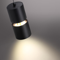 Светильник подвесной светодиодный с механизмом регулировки высоты NOVOTECH 359340 ARISTO хай-тек черный 10W + 3Вт