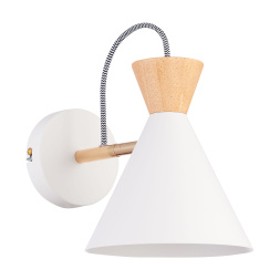 SLE125101-01 Светильник настенный Белый, Золотистый/Белый, Светлое дерево E14 1*40W MODICA EVOLUCE
