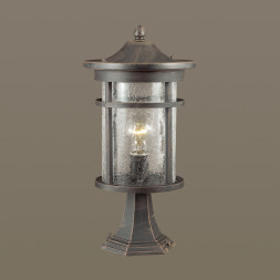 Уличный светильник на столб ODEON LIGHT 4044/1B VIRTA E27 60W коричневый/патина классический