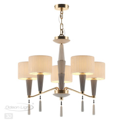 Люстра ODEON LIGHT EXCLUSIVE 5403/5 Latte в классическом стиле бронзовый/светло-коричневый/кофейный/кремовый 40W