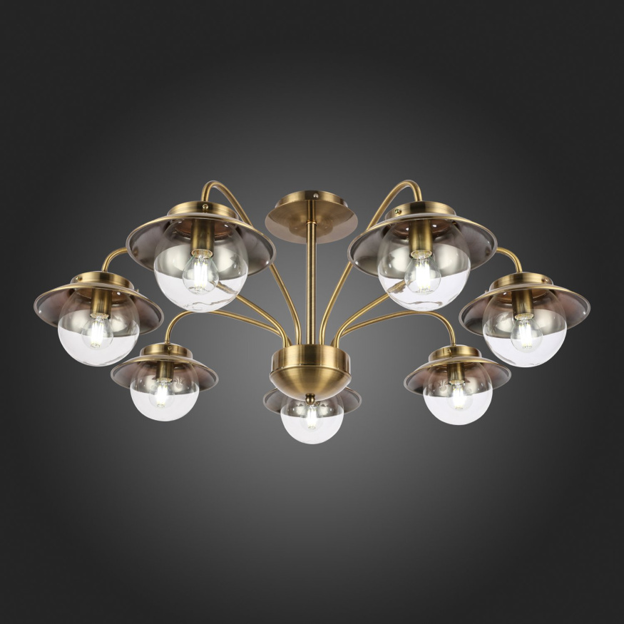 SLE110102-07 Светильник потолочный Античная бронза/Прозрачный E14 7*40W GARONNI EVOLUCE