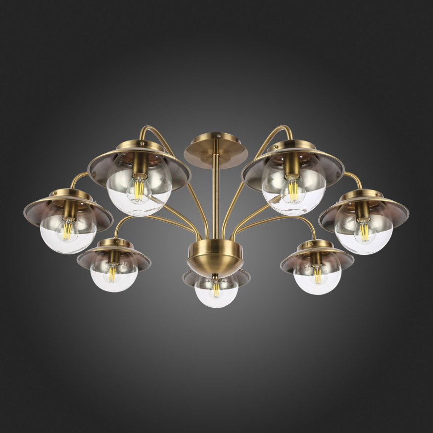 SLE110102-07 Светильник потолочный Античная бронза/Прозрачный E14 7*40W GARONNI EVOLUCE