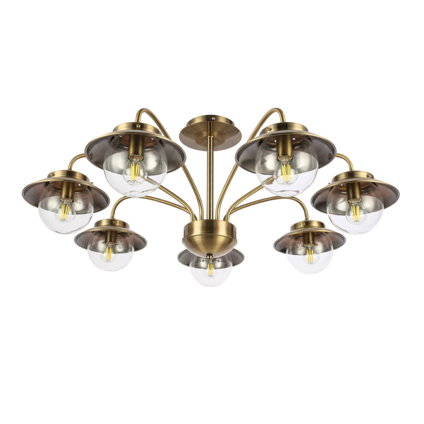 SLE110102-07 Светильник потолочный Античная бронза/Прозрачный E14 7*40W GARONNI EVOLUCE